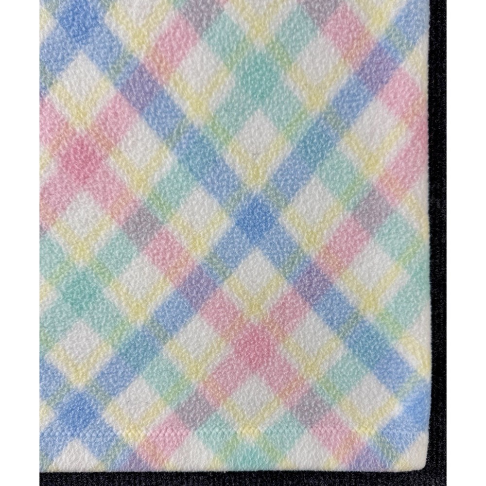 Springmaid Baby Blanket Pastel Plaid Fleece Security Blanket 30x40 Blue Pink